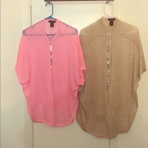 Zip up, see through tops